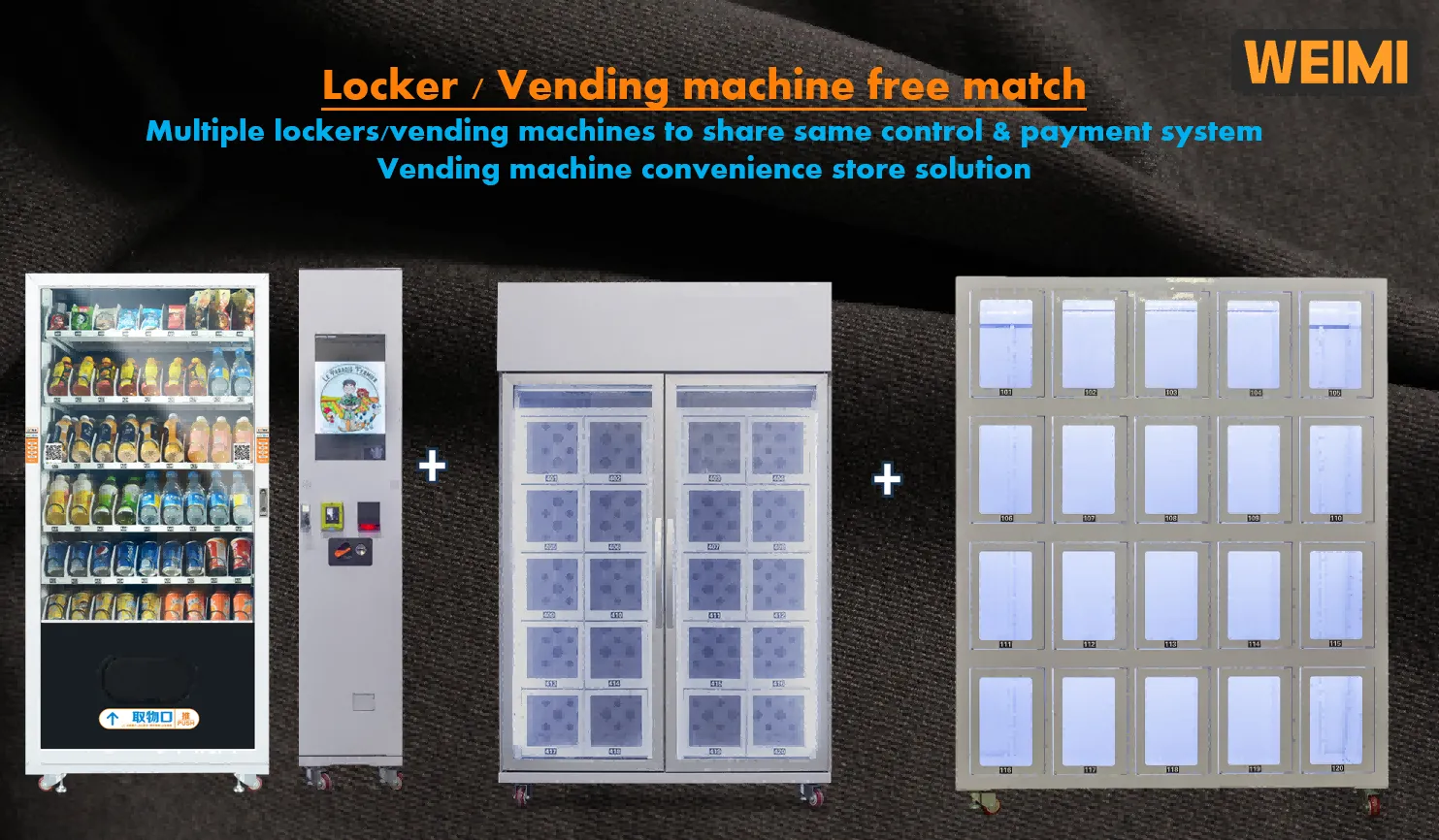 Vending Machine Convenience Store free-match vending machines share the same controller and payment system